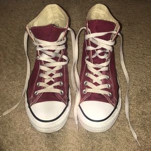 Maroon High Top Converse